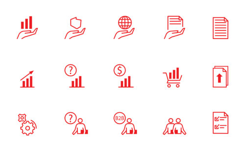 Group of pictograms in one style