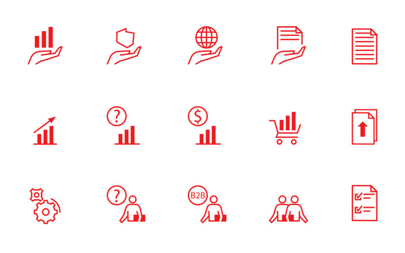 Group of pictograms in one style