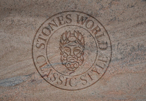 Logo engraved in stone