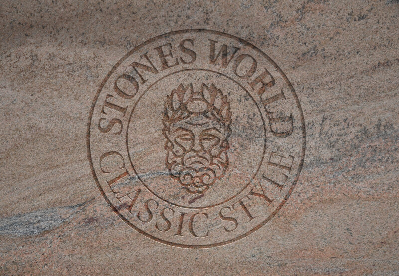 Logo engraved in stone